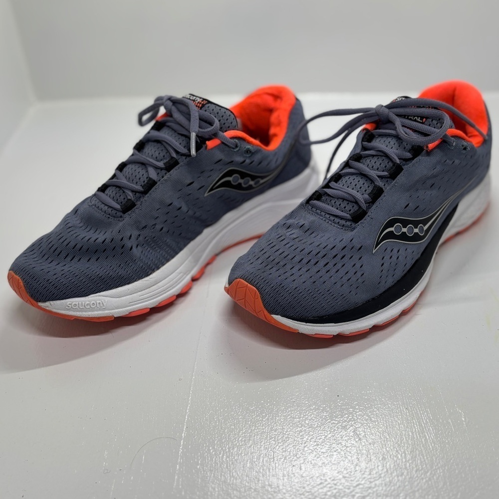 Saucony Jazz 20 Running Shoes Men’s Size 8 Gray Orange Athletic Trainer Sneakers - Picture 2 of 12